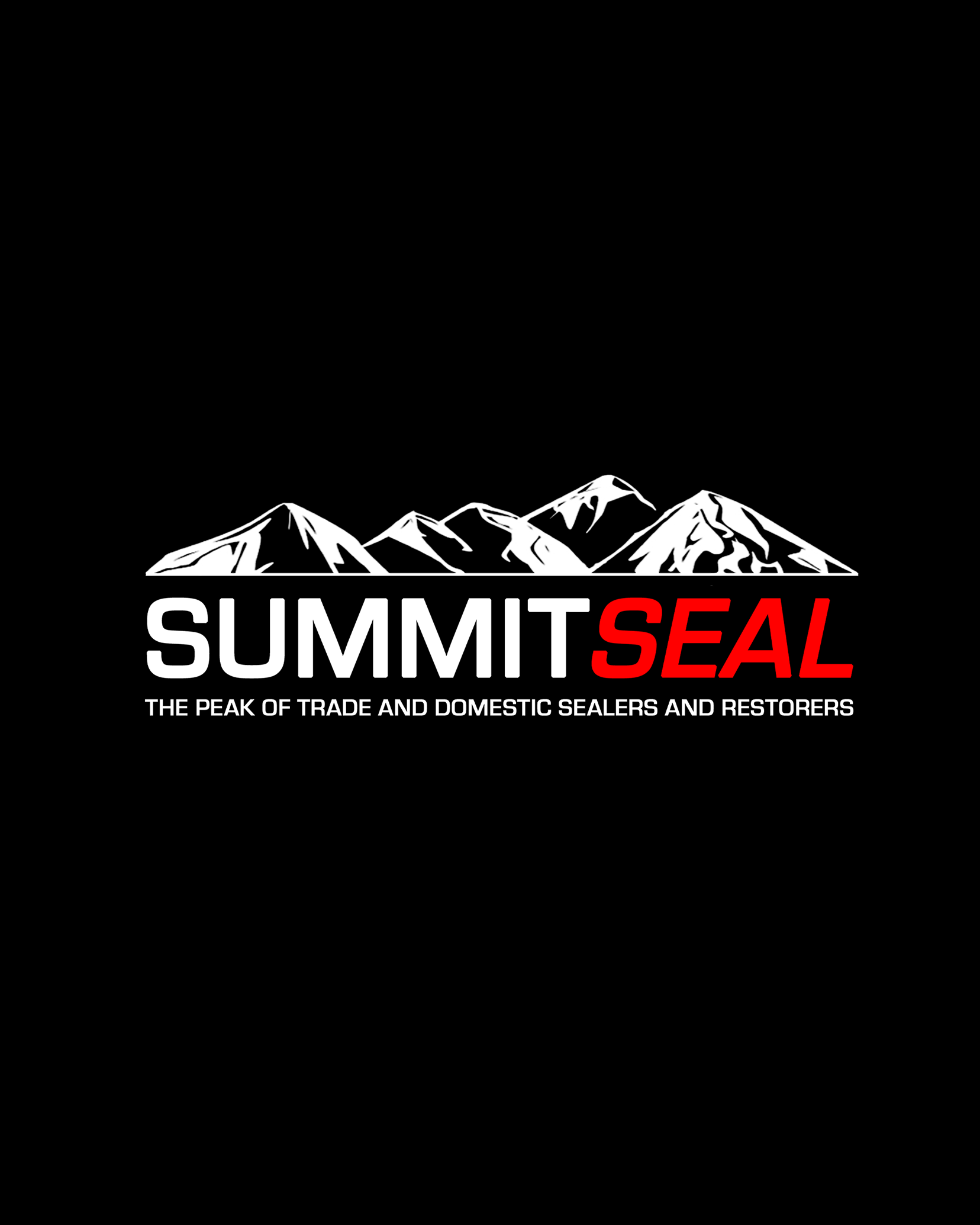 Summit Seal logo with mountains on a black background