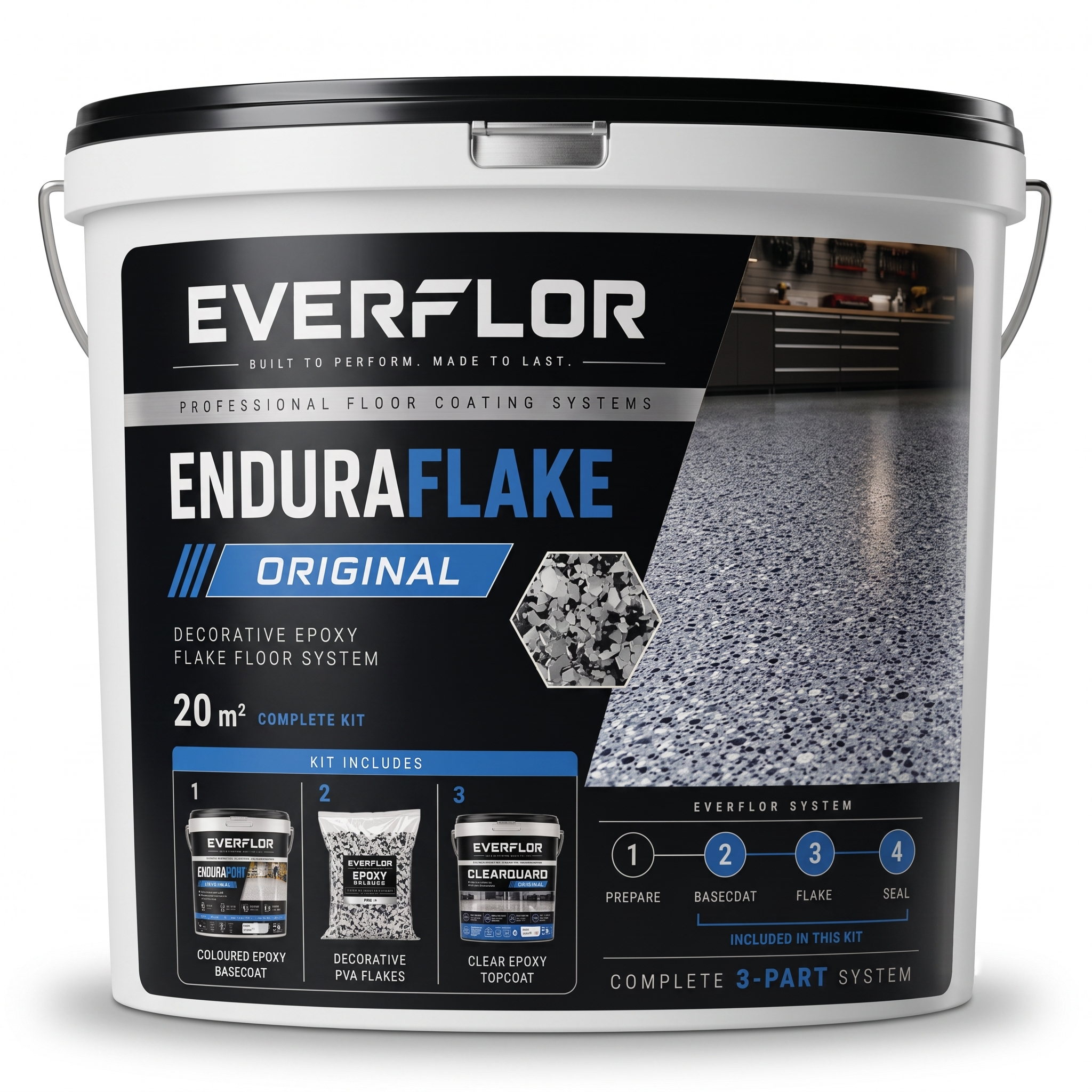 Everest Trade - Vernice per pavimenti HB Epoxy Factory - Grado industriale - Rivestimento epossidico a due componenti