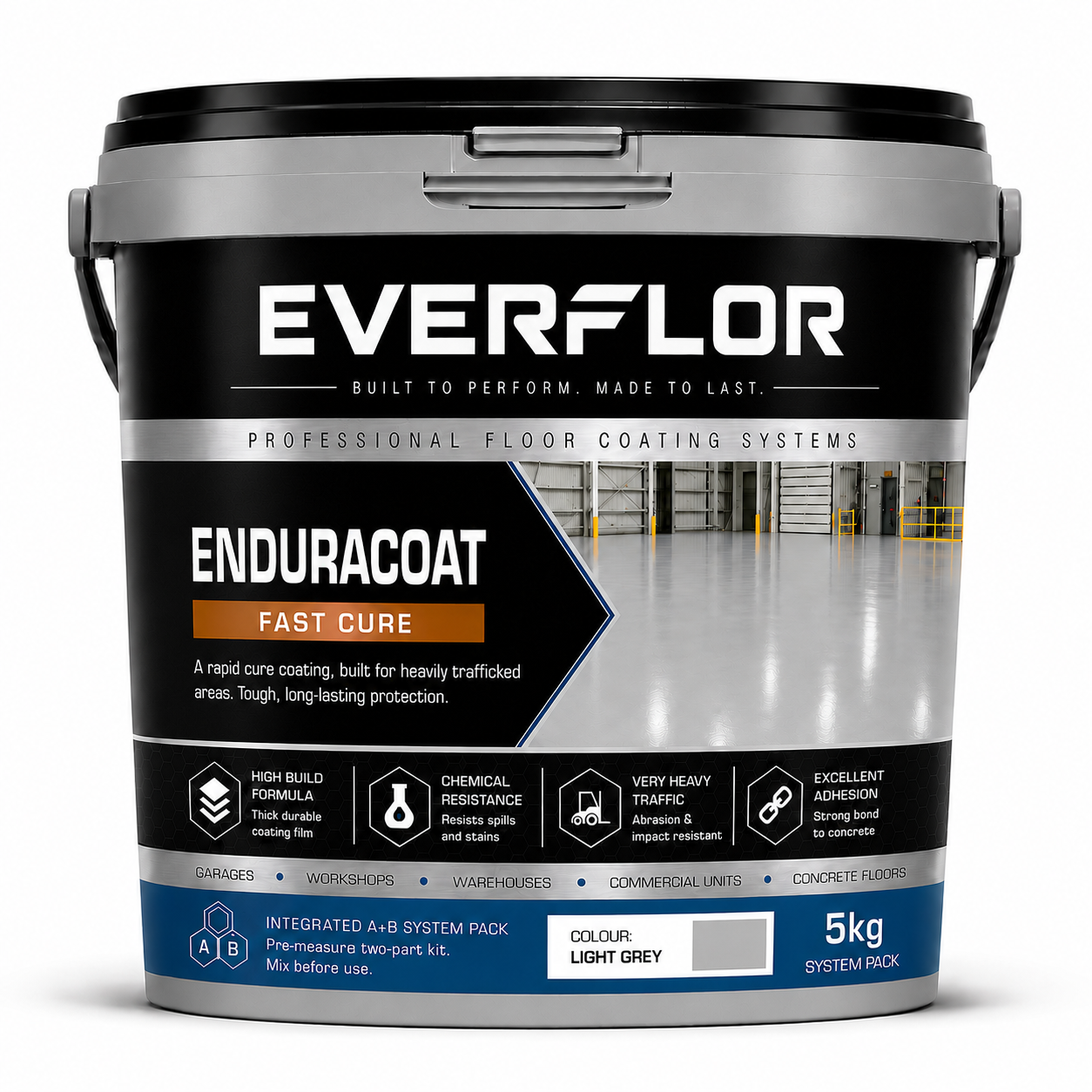 Everest Trade - Vernice per pavimenti HB Epoxy Factory - Grado industriale - Rivestimento epossidico a due componenti