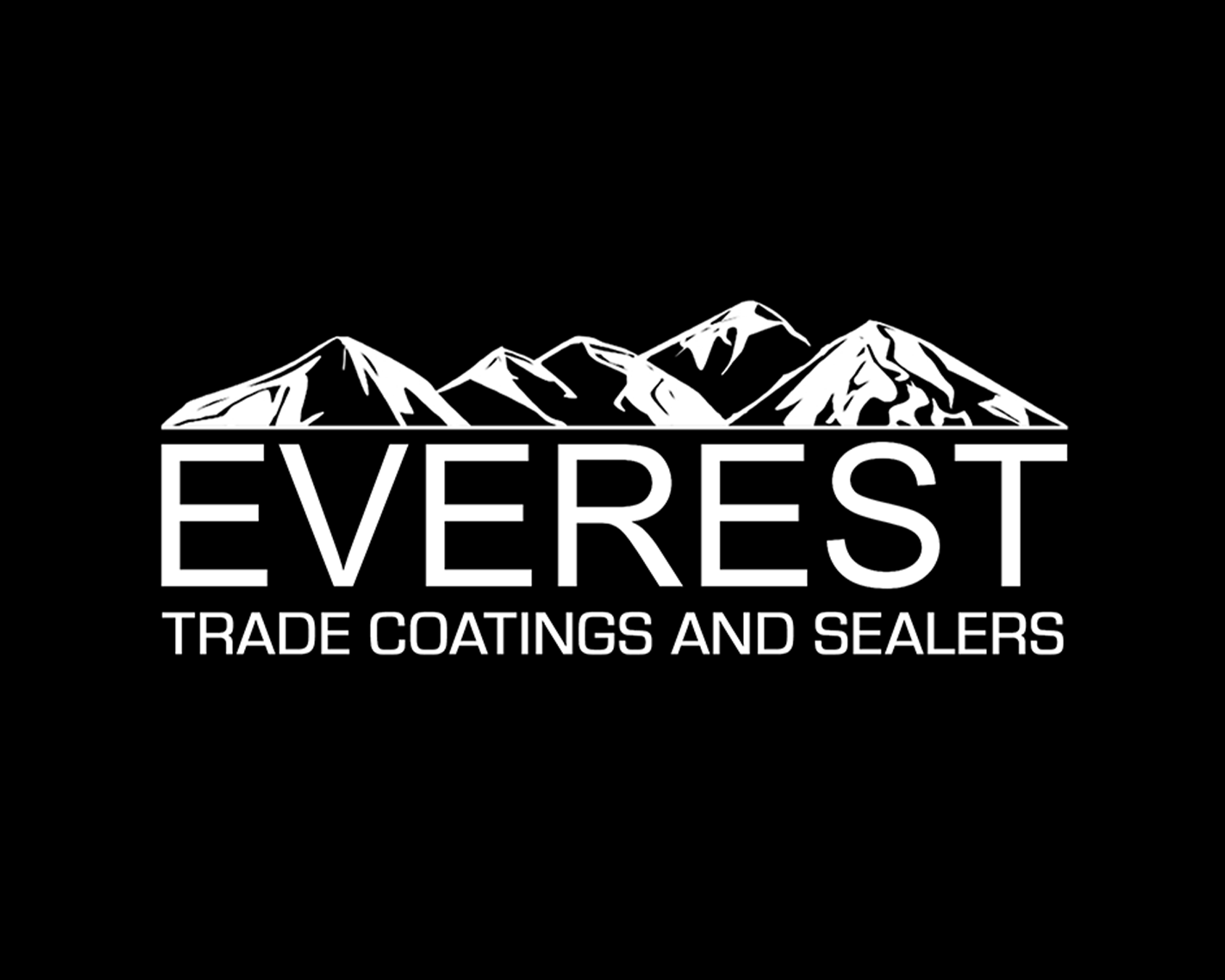 Logo of Everest Trade Coatings and Sealers with mountain design on a black background